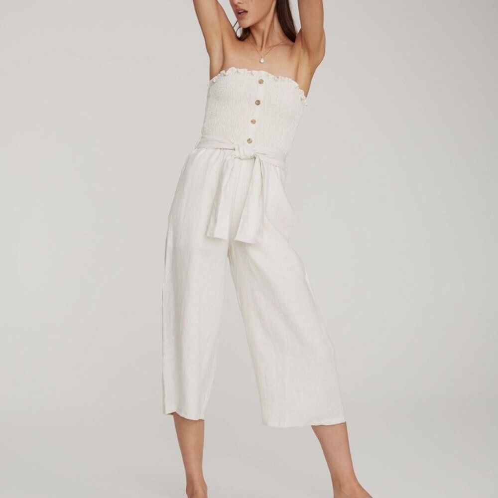 Faithful the brand - Elegant White Strapless Jumpsuit - Size M